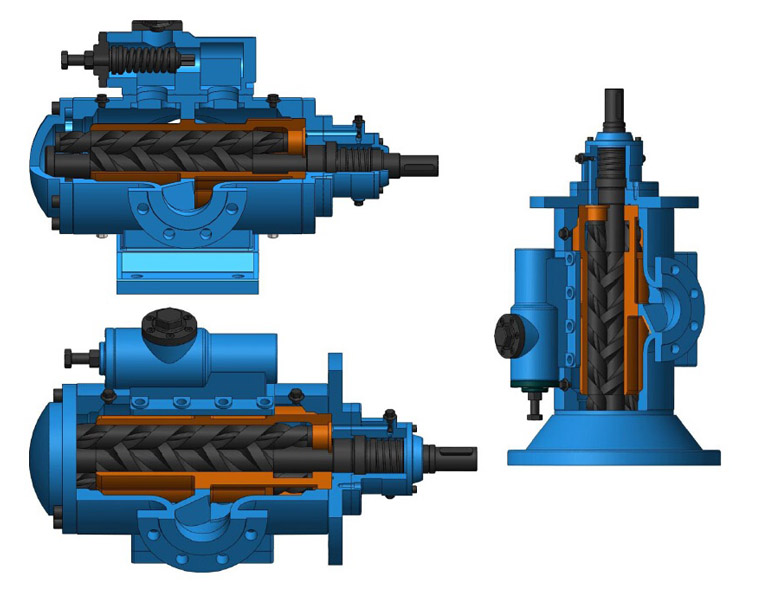 三螺(luo)杆泵内部(bù)結構圖